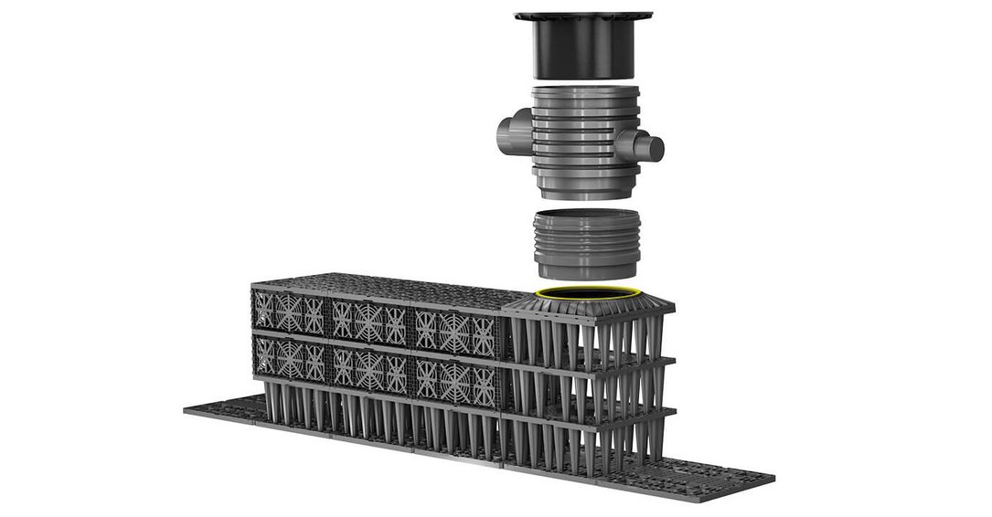 EcoBloc Inspect smart Gesamtsystem mit Schacht Inspektion