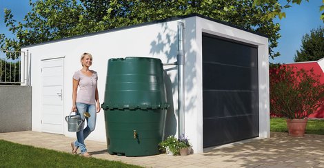 Naziemny zbiornik na deszczówkę Top-Tank, pojejmność 1300 l, kolor zielony.