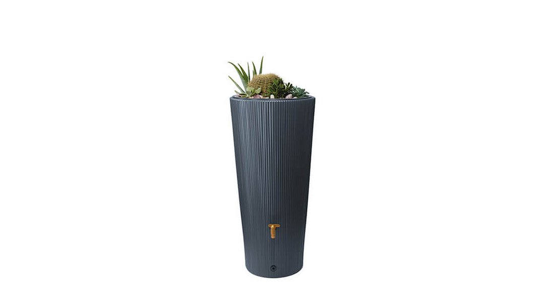 Vaso 2in1 Decor Regenspeicher graphitegrey green planet