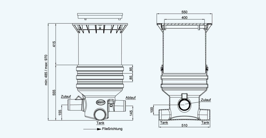 Minimax-Filter Extern begehbar/PKW-befahrbar