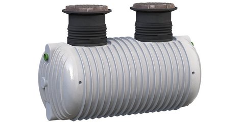 Image of a light grey and black Grease Arrestor SC 3000 litre tank on a white background