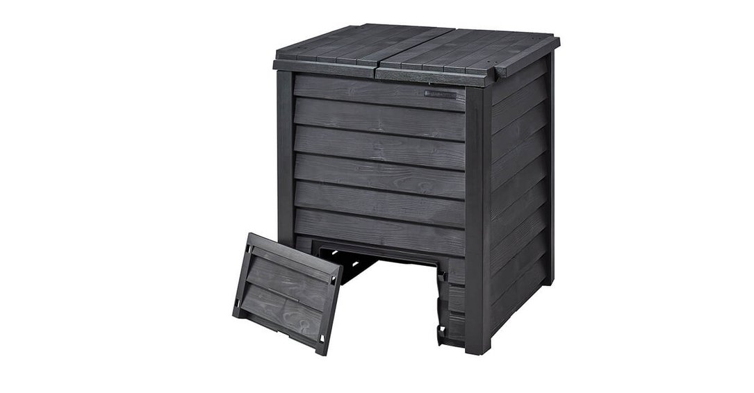 Thermo Wood Komposter 400L anthrazit braun ohne Gitter offen