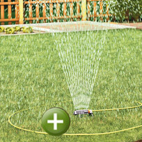 Watering the garden with rainwater