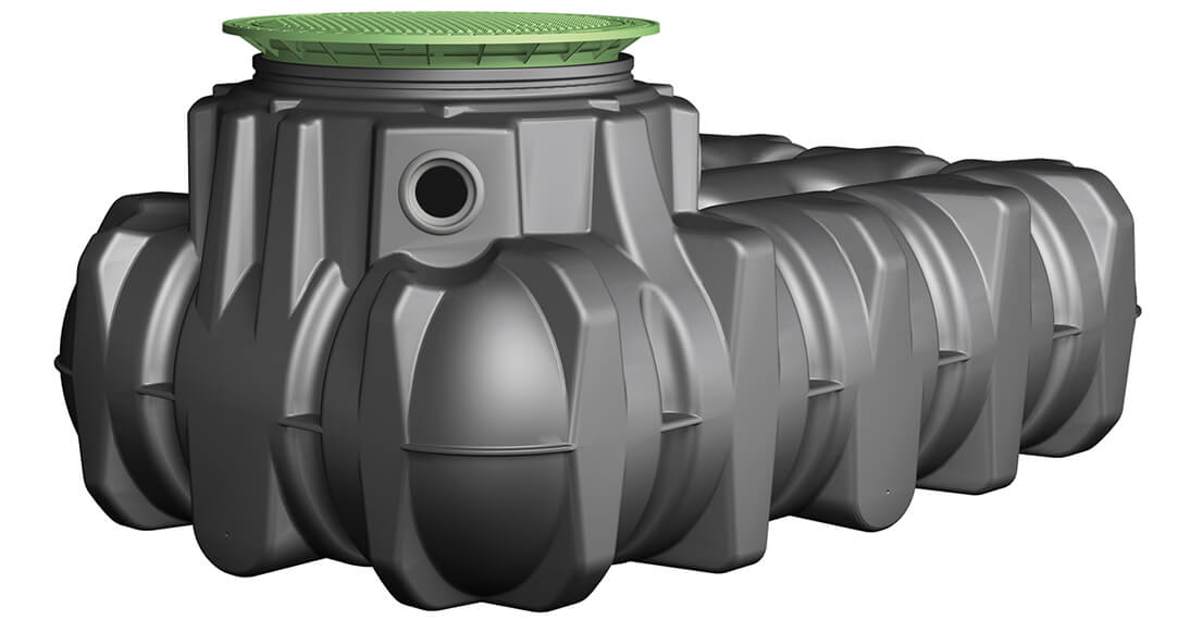 Flachtank Platin 1500l Regenwassernutzung
