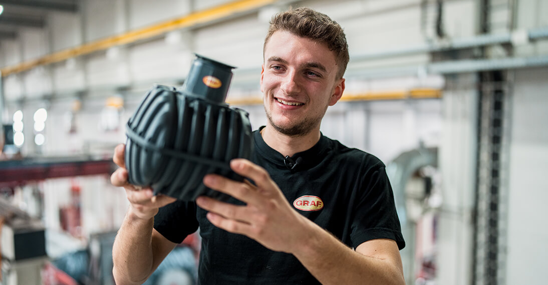Jobstory Produktion Modell Regenwassertank Carat